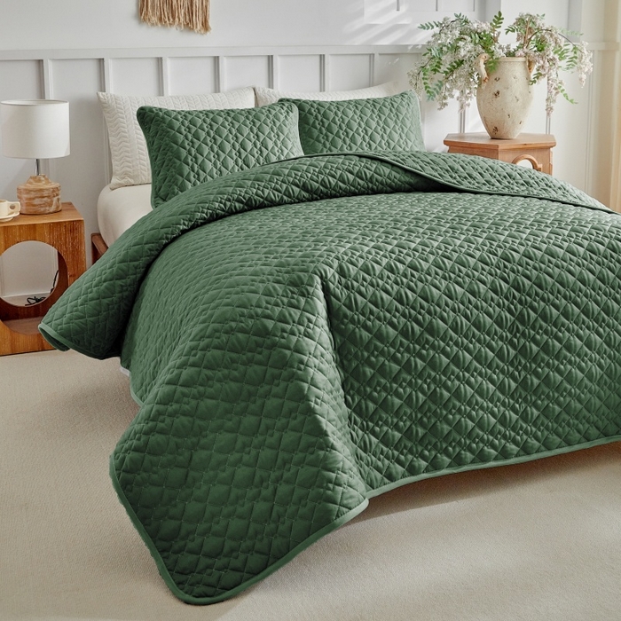 91家纺网 家纺一手货源 找家纺 （总）温宁 2026年素色床盖三件套 国外薄被第一批--棋盘格  跨境，外贸，亚马逊，shein，temu