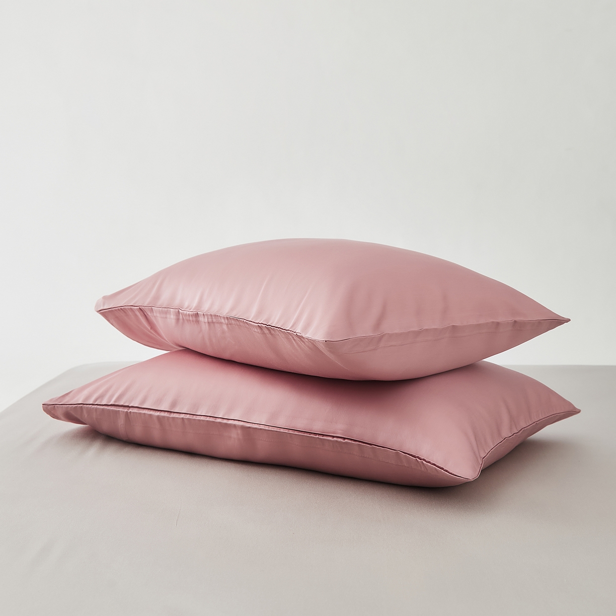 91家纺网 家纺一手货源 找家纺 优彩 2026新款60支兰精天丝单品枕套床单被套床笠系列-单枕套 浆果粉