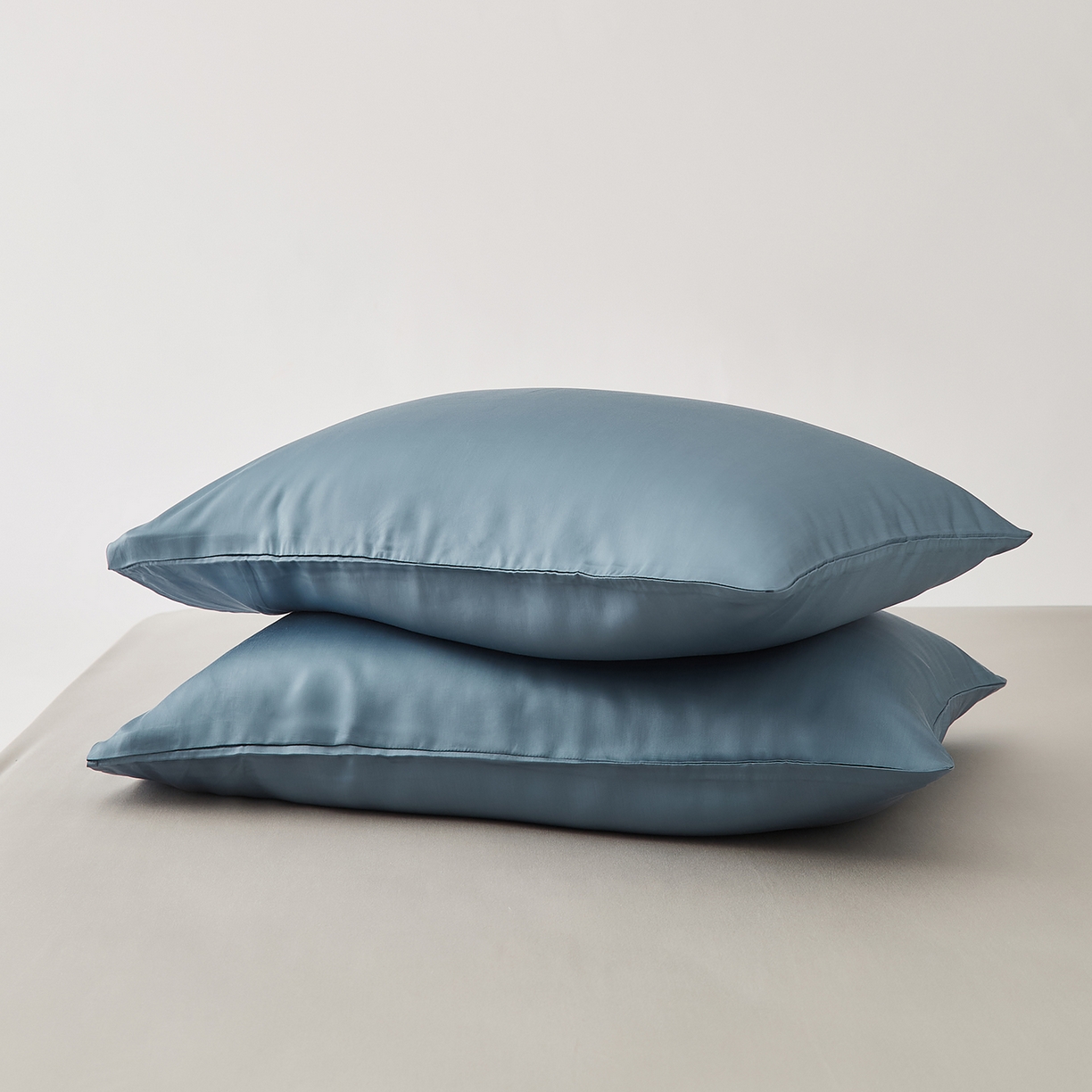 91家纺网 家纺一手货源 找家纺 优彩 2026新款60支兰精天丝单品枕套床单被套床笠系列-单枕套 黎明蓝