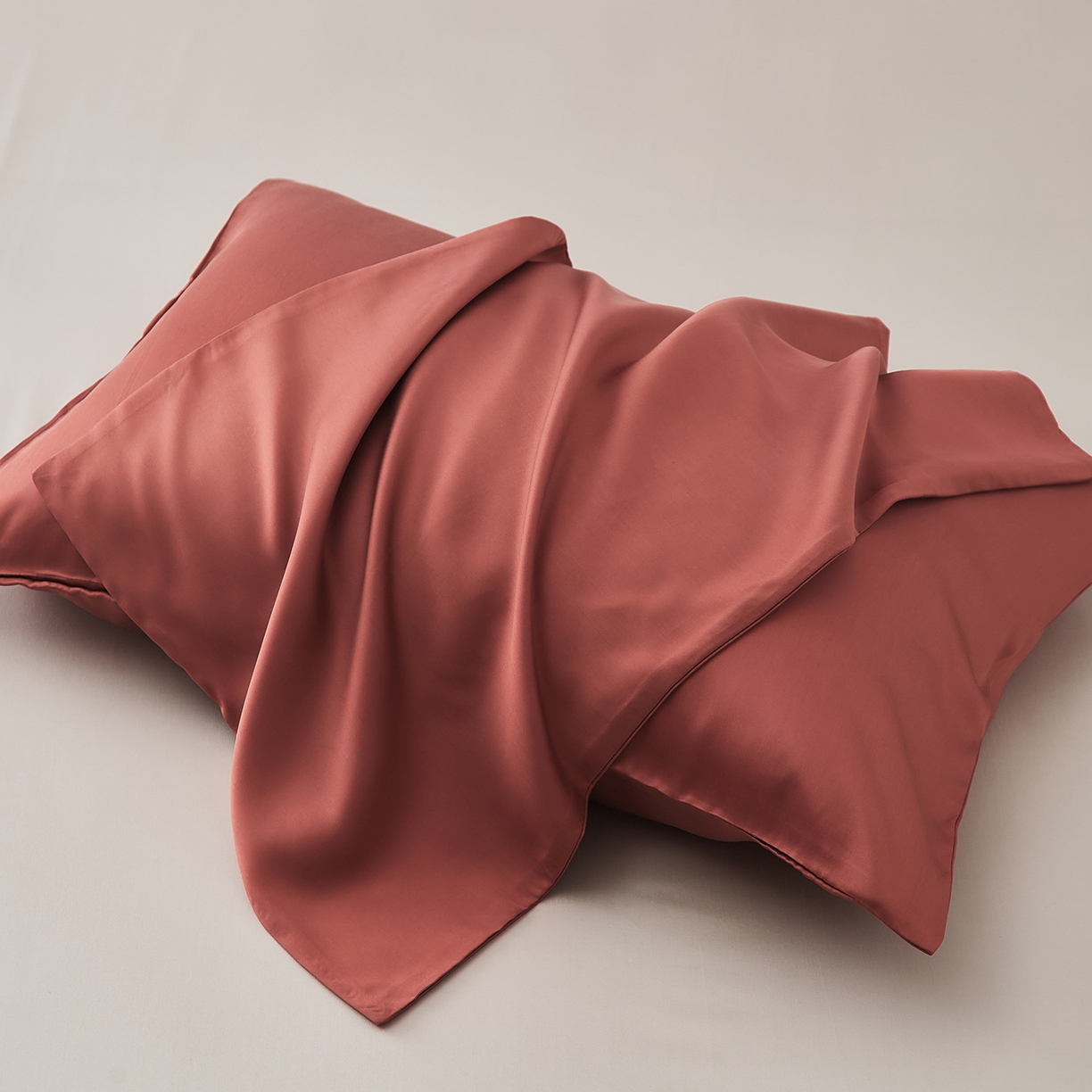 优彩 2026新款60支兰精天丝单品枕套床单被套床笠系列-单枕套 暖茶色