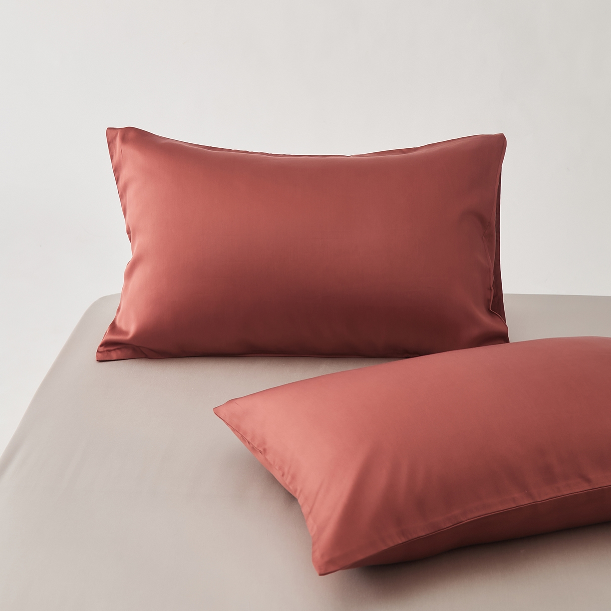 91家纺网 家纺一手货源 找家纺 优彩 2026新款60支兰精天丝单品枕套床单被套床笠系列-单枕套 暖茶色