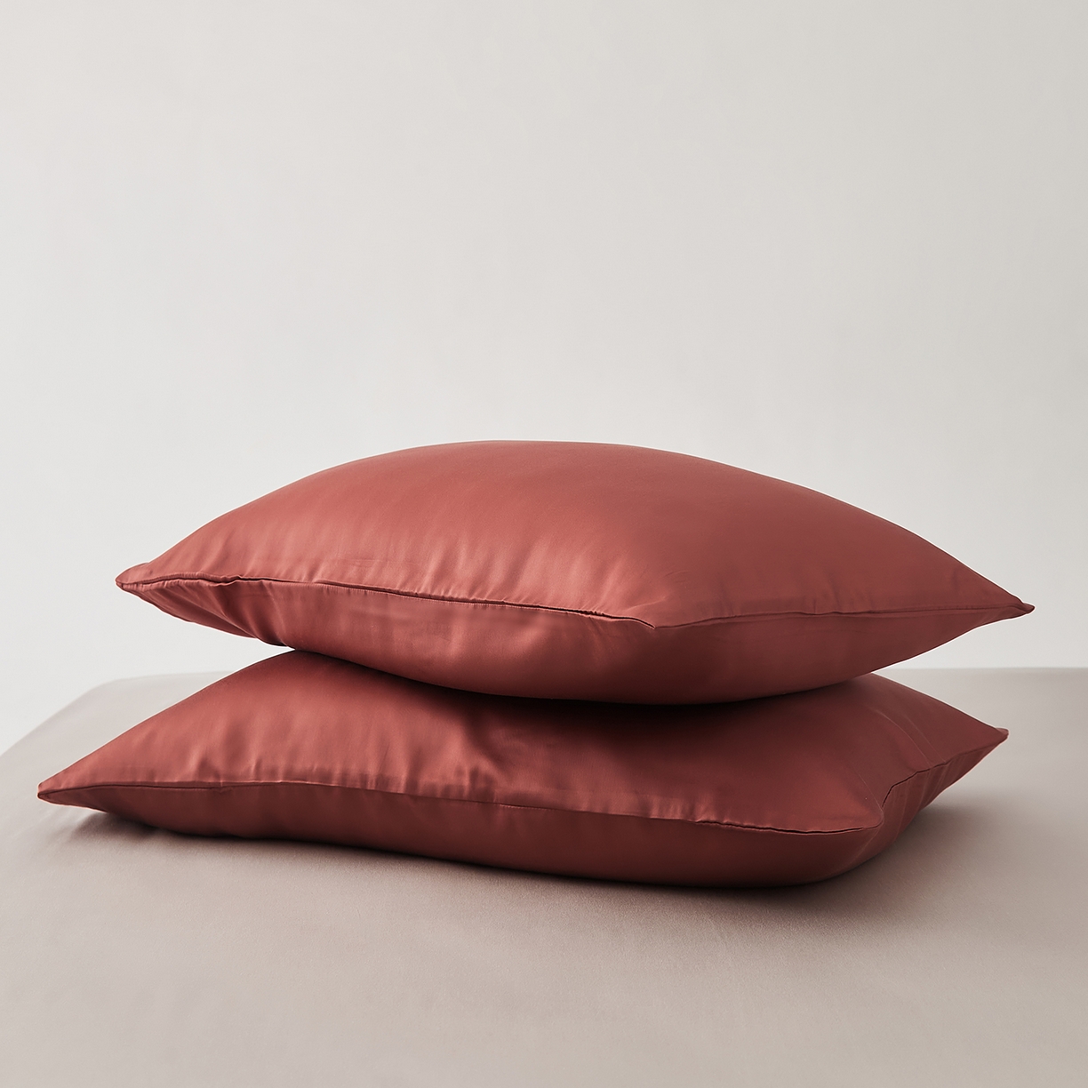 91家纺网 家纺一手货源 找家纺 优彩 2026新款60支兰精天丝单品枕套床单被套床笠系列-单枕套 暖茶色