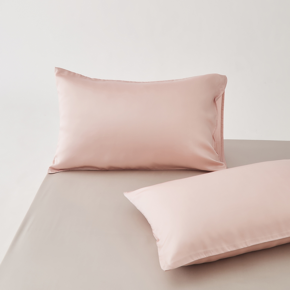 91家纺网 家纺一手货源 找家纺 优彩 2026新款60支兰精天丝单品枕套床单被套床笠系列-单枕套 柔雾粉