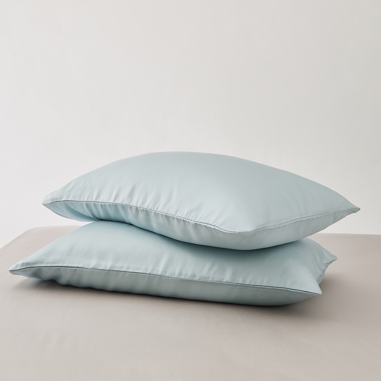 91家纺网 家纺一手货源 找家纺 优彩 2026新款60支兰精天丝单品枕套床单被套床笠系列-单枕套 天水色