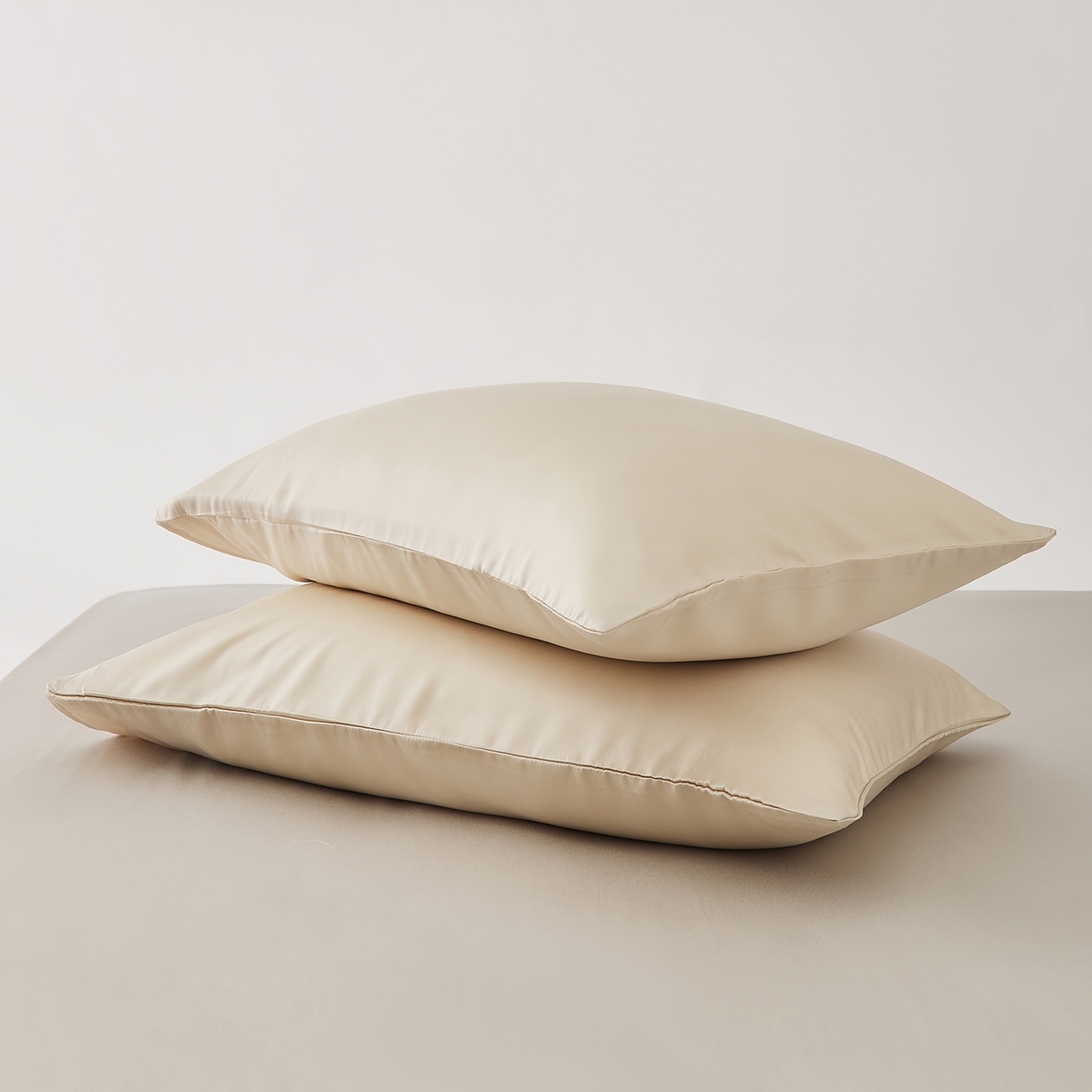 91家纺网 家纺一手货源 找家纺 优彩 2026新款60支兰精天丝单品枕套床单被套床笠系列-单枕套 香槟色