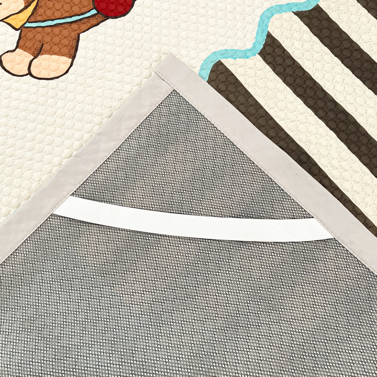 91家纺网 家纺一手货源 找家纺 蓝极人 2026新款大版数码印花豆豆席 甜乐汪