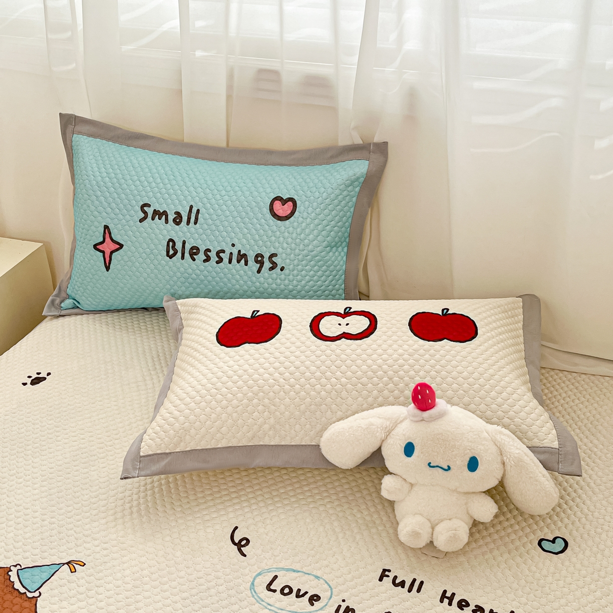 91家纺网 家纺一手货源 找家纺 蓝极人 2026新款大版数码印花豆豆席 甜乐汪