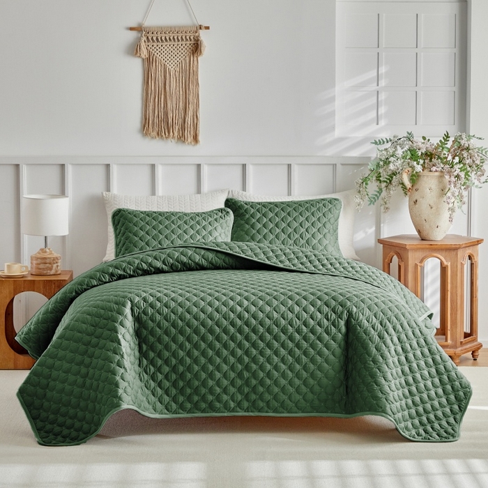 91家纺网 家纺一手货源 找家纺 （总）温宁 2026年素色床盖三件套 国外薄被第一批--雪花  跨境，外贸，亚马逊，shein，temu