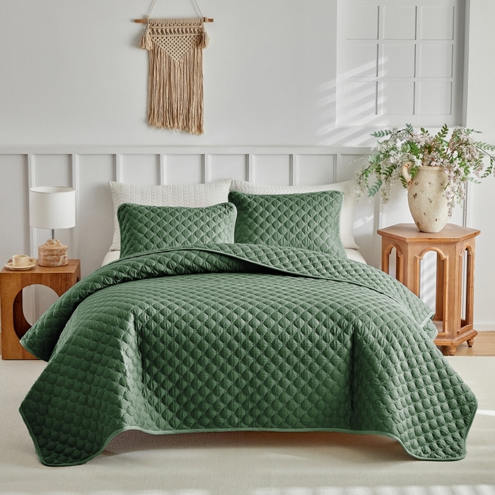 91家纺网 家纺一手货源 找家纺 （总）温宁 2026年素色床盖三件套 国外薄被第一批--雪花  跨境，外贸，亚马逊，shein，temu