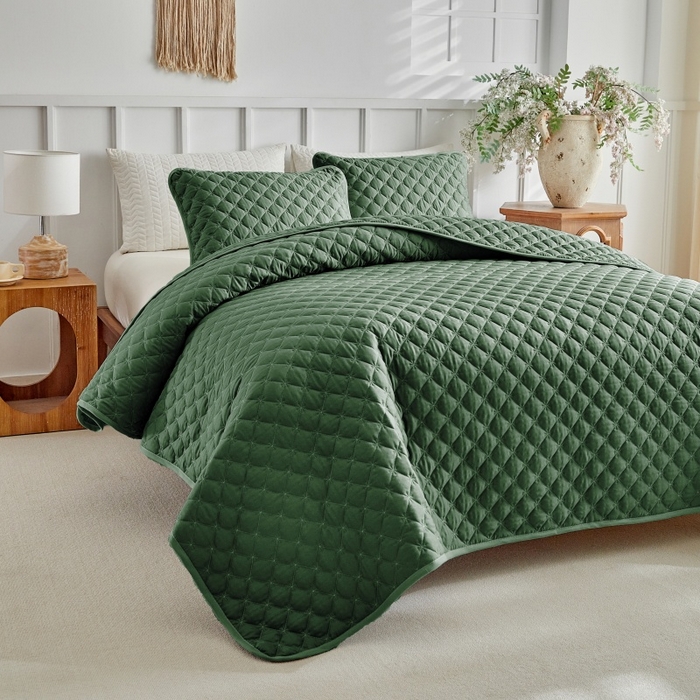 91家纺网 家纺一手货源 找家纺 （总）温宁 2026年素色床盖三件套 国外薄被第一批--雪花  跨境，外贸，亚马逊，shein，temu