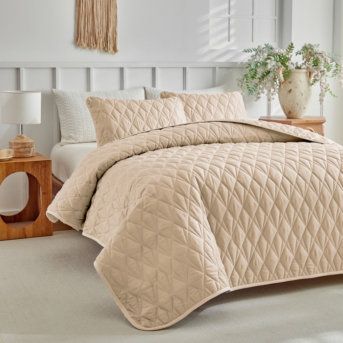 91家纺网 家纺一手货源 找家纺 （总）温宁 2026年素色床盖三件套 国外薄被第一批--砖石  跨境，外贸，亚马逊，shein，temu