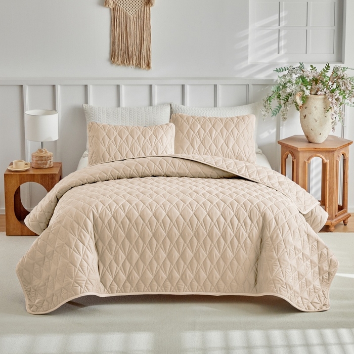 （总）温宁 2026年素色床盖三件套 国外薄被第一批--砖石  跨境，外贸，亚马逊，shein，temu