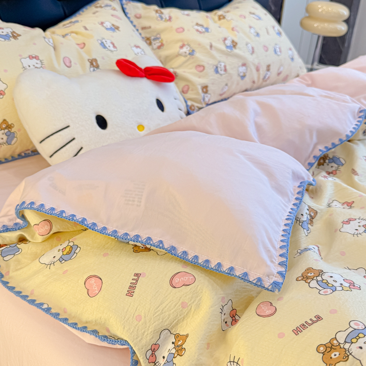 91家纺网 家纺一手货源 找家纺 （总）盼季家纺 2026新款水洗棉印花贝壳绣四件套