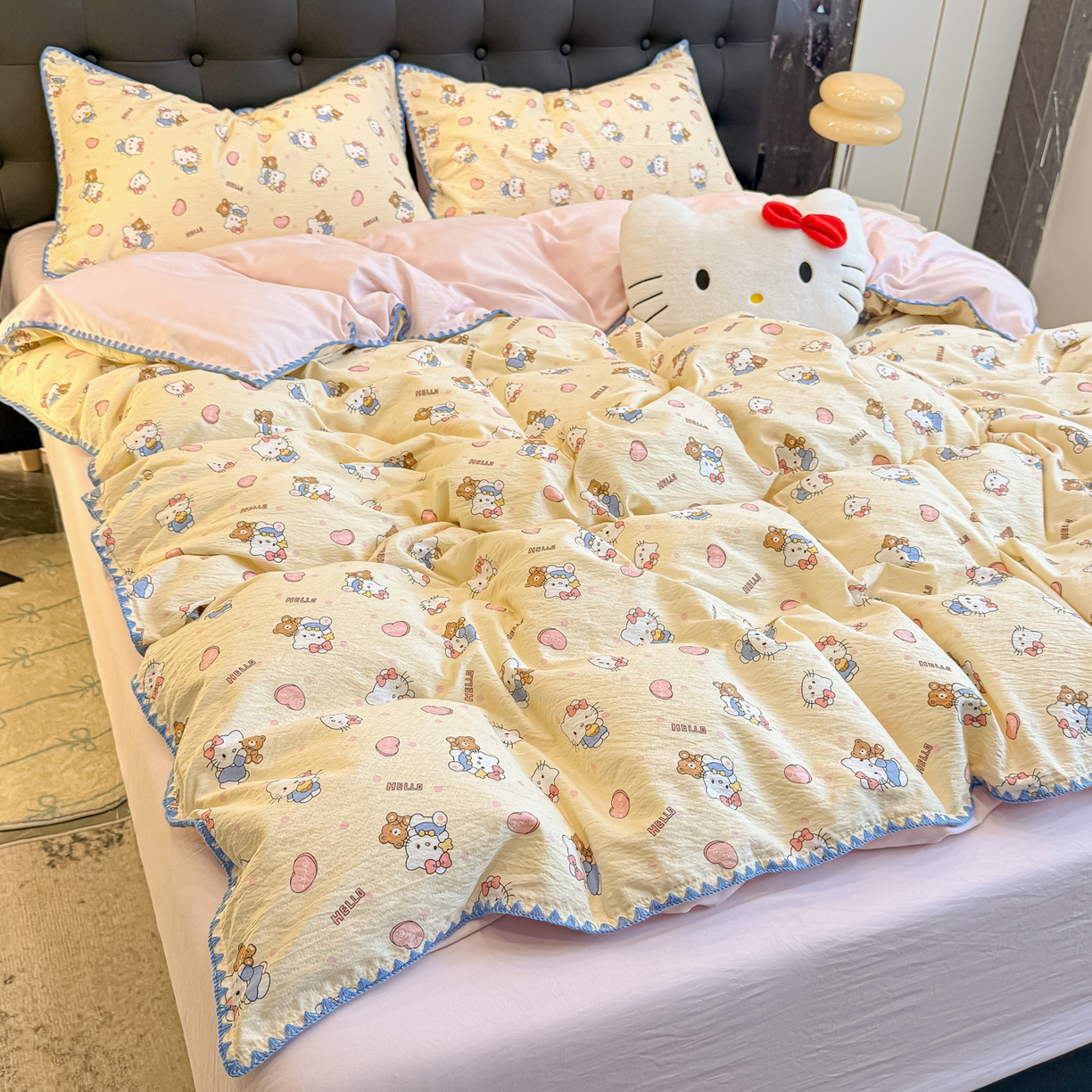 91家纺网 家纺一手货源 找家纺 （总）盼季家纺 2026新款水洗棉印花贝壳绣四件套