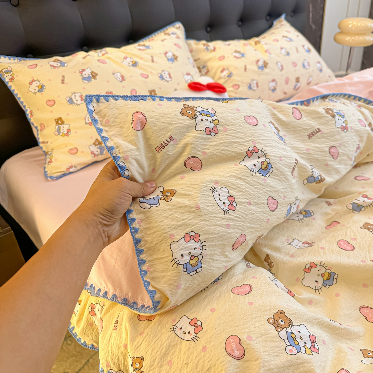 91家纺网 家纺一手货源 找家纺 （总）盼季家纺 2026新款水洗棉印花贝壳绣四件套