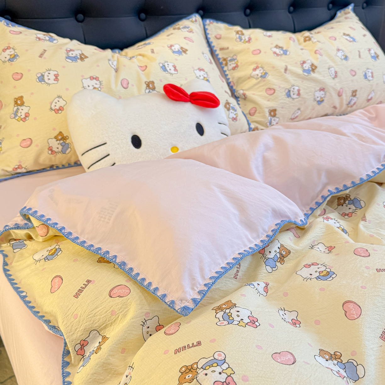 91家纺网 家纺一手货源 找家纺 （总）盼季家纺 2026新款水洗棉印花贝壳绣四件套