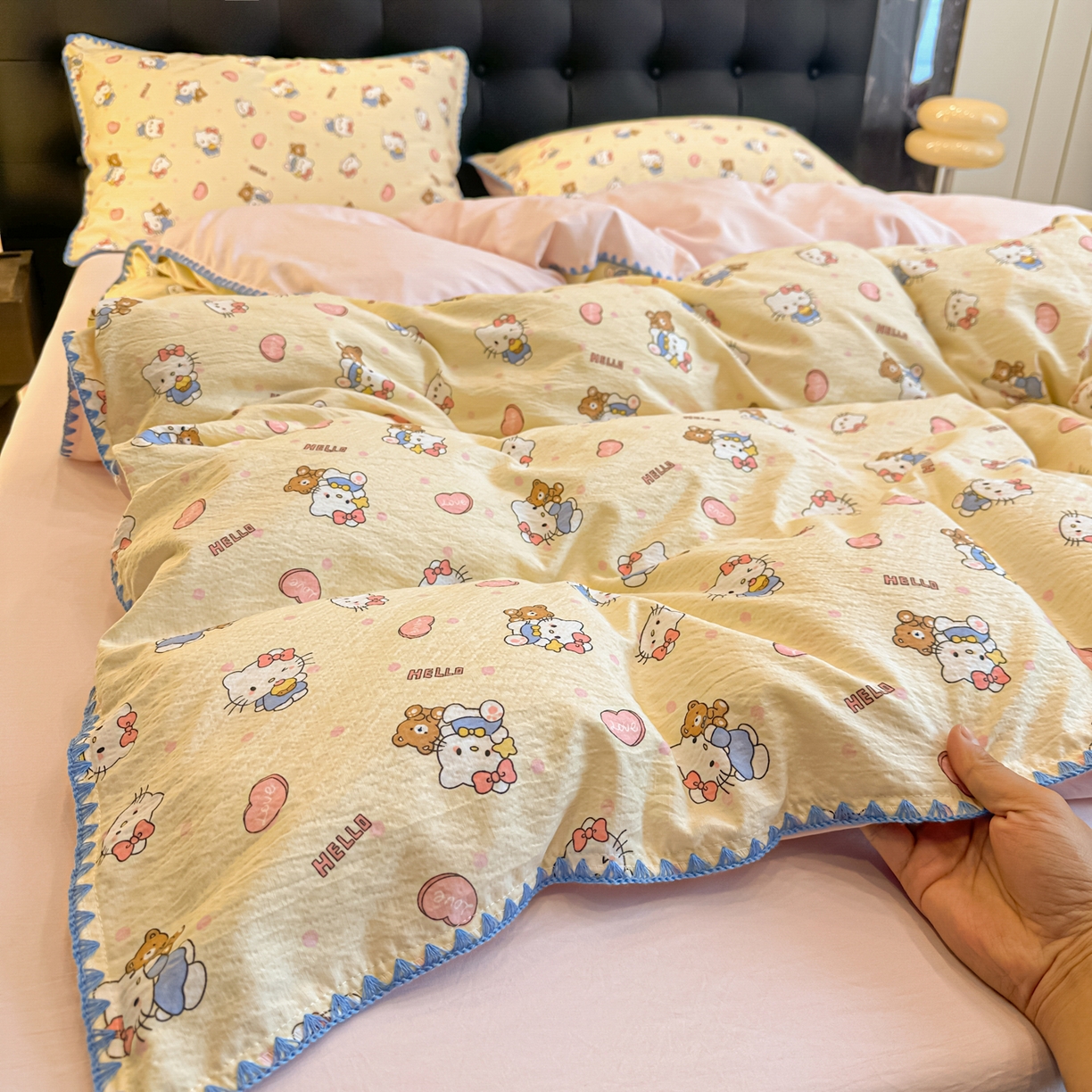 91家纺网 家纺一手货源 找家纺 （总）盼季家纺 2026新款水洗棉印花贝壳绣四件套