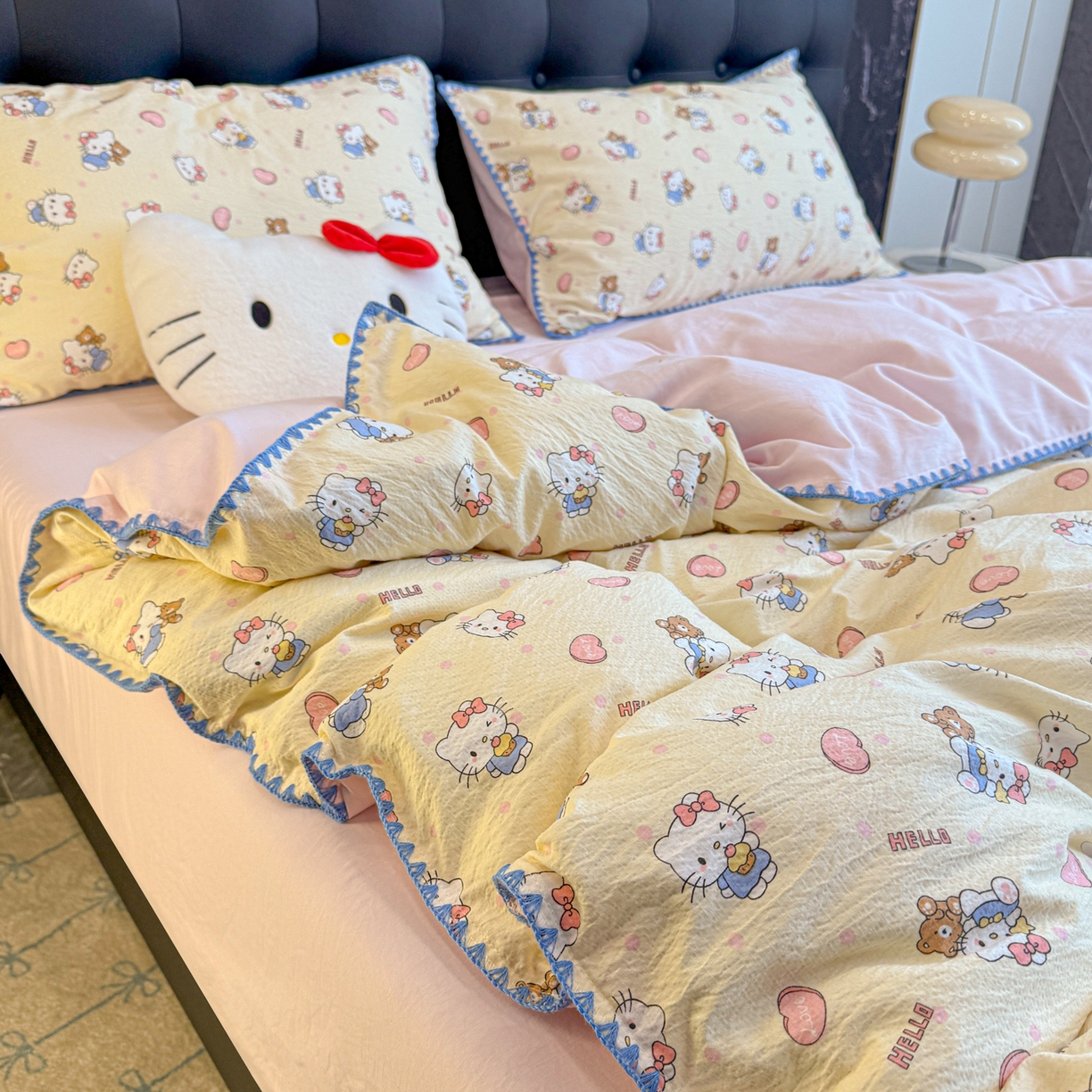 91家纺网 家纺一手货源 找家纺 （总）盼季家纺 2026新款水洗棉印花贝壳绣四件套