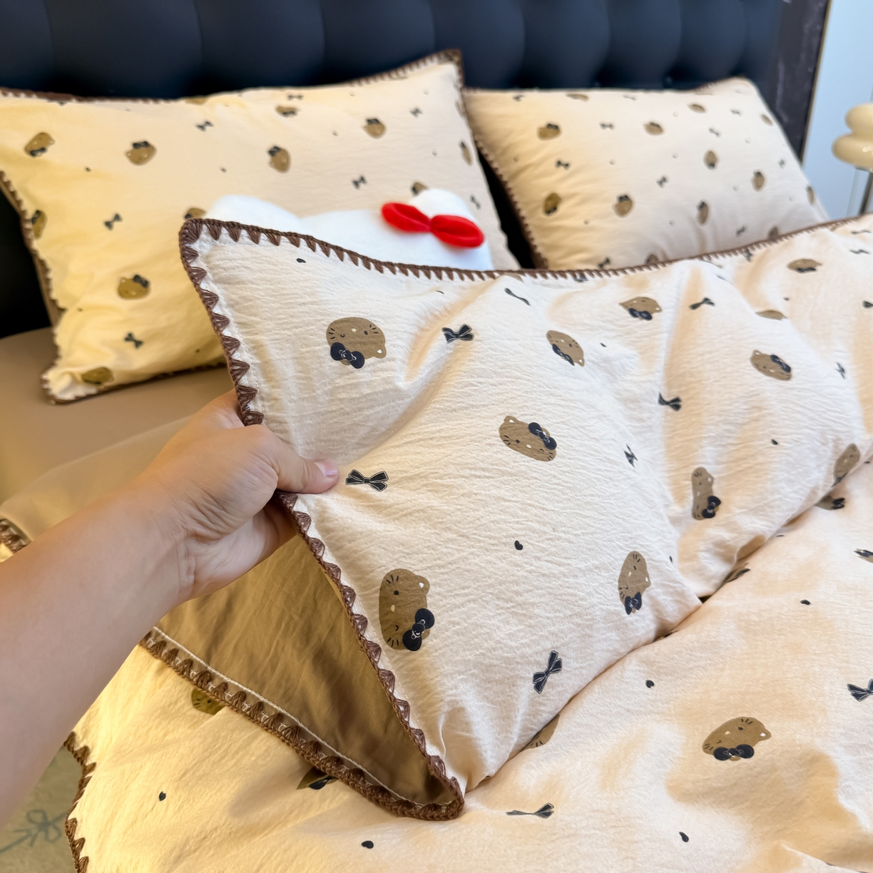 91家纺网 家纺一手货源 找家纺 （总）盼季家纺 2026新款水洗棉印花贝壳绣四件套