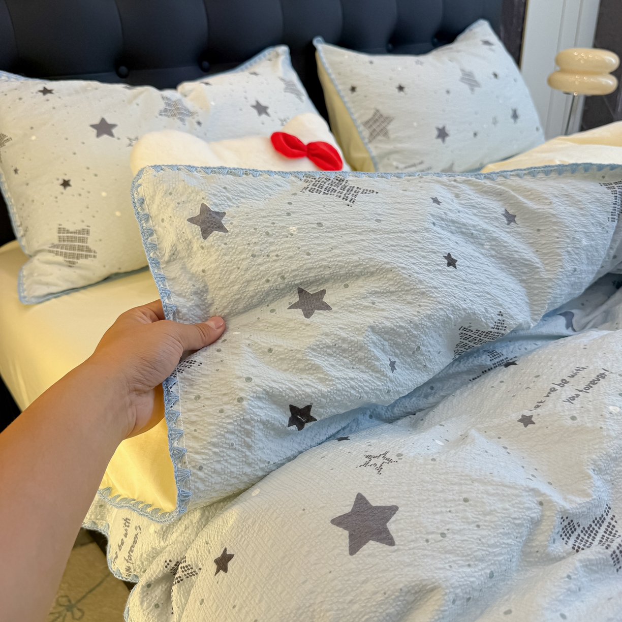 91家纺网 家纺一手货源 找家纺 （总）盼季家纺 2026新款水洗棉印花贝壳绣四件套