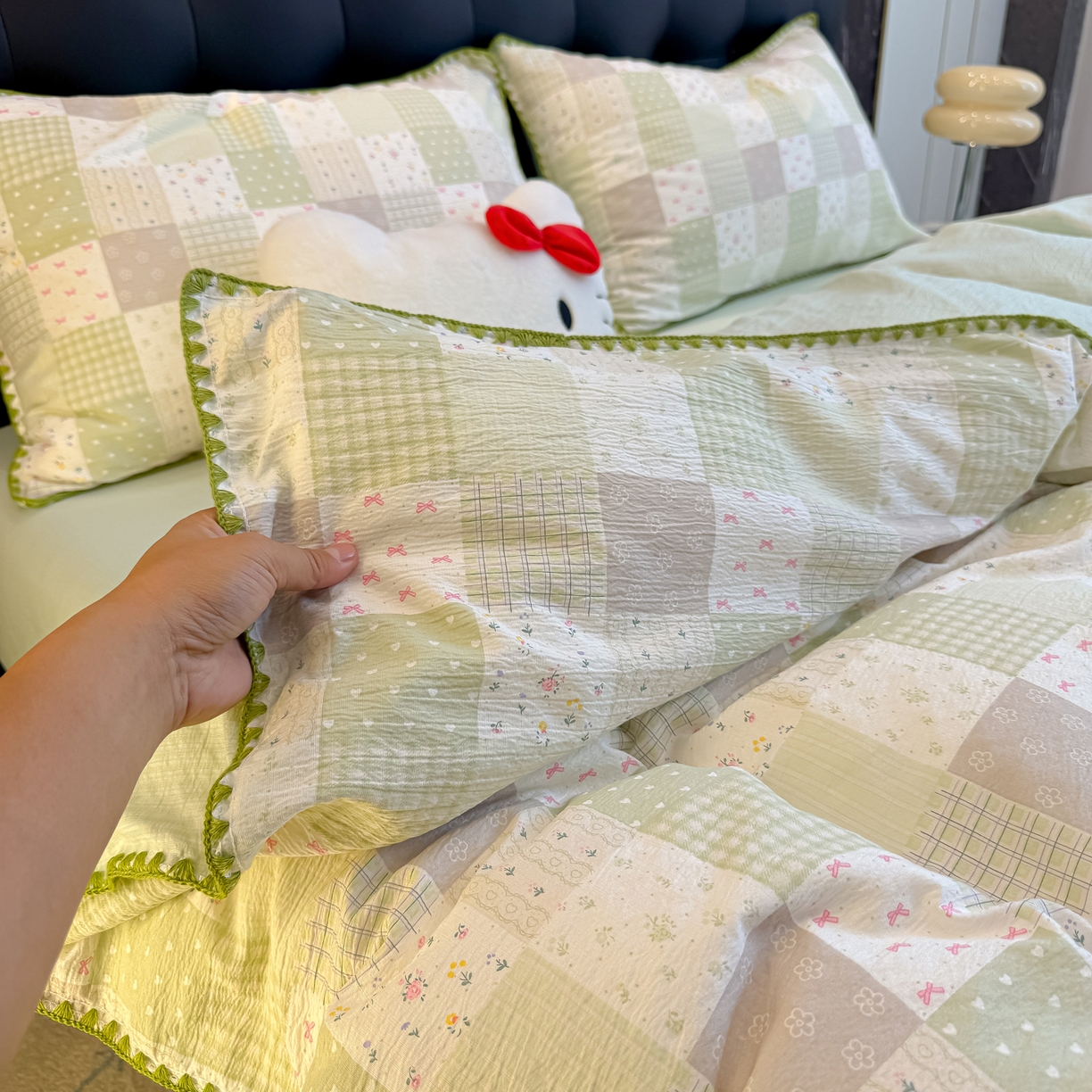 91家纺网 家纺一手货源 找家纺 （总）盼季家纺 2026新款水洗棉印花贝壳绣四件套