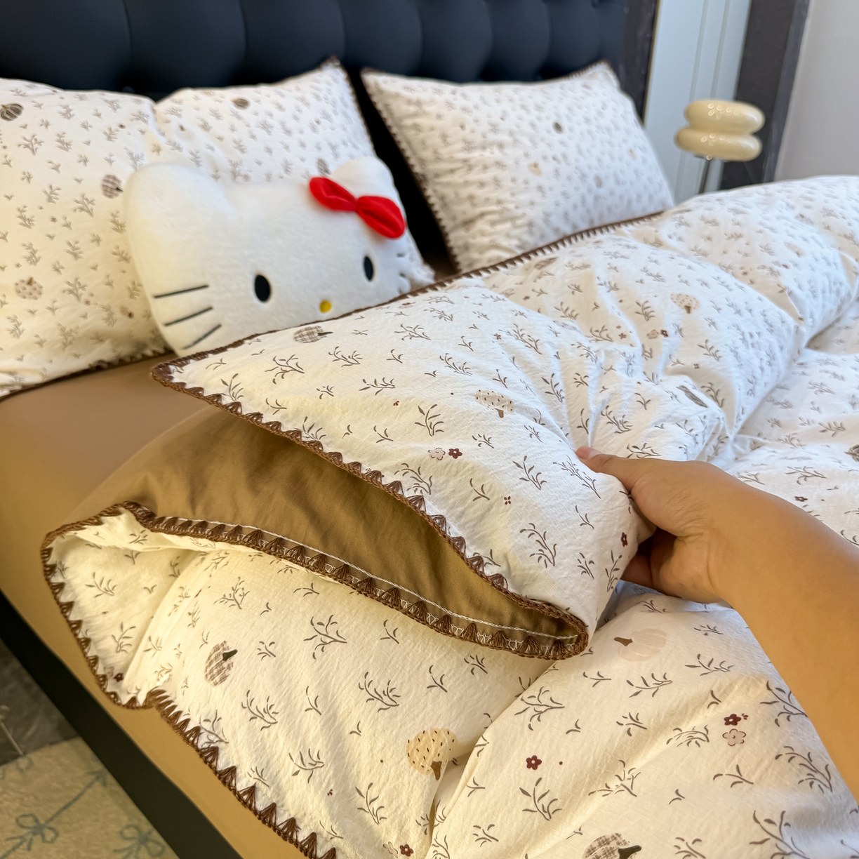 91家纺网 家纺一手货源 找家纺 盼季家纺 2026新款水洗棉印花贝壳绣四件套 贝壳绣-花束