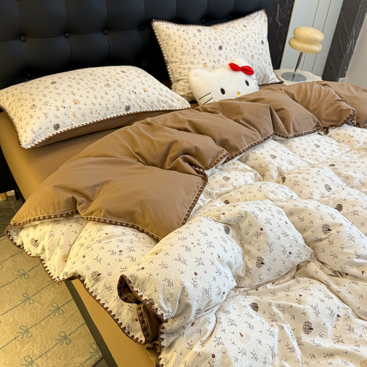 91家纺网 家纺一手货源 找家纺 盼季家纺 2026新款水洗棉印花贝壳绣四件套 贝壳绣-花束