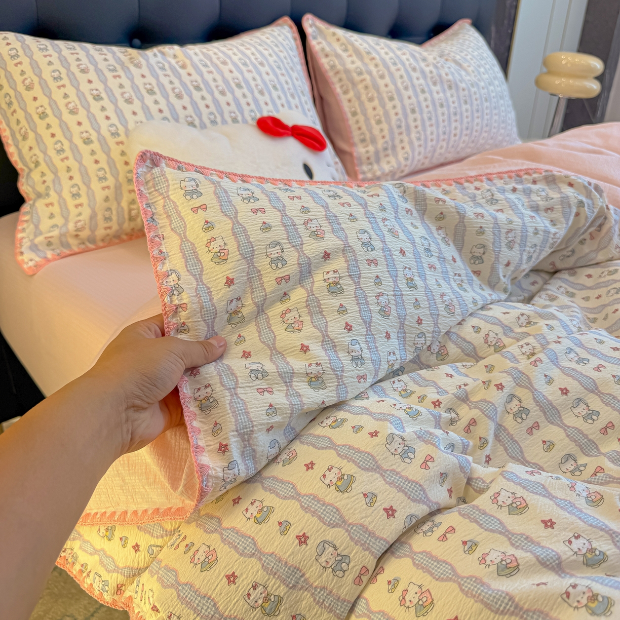 91家纺网 家纺一手货源 找家纺 （总）盼季家纺 2026新款水洗棉印花贝壳绣四件套