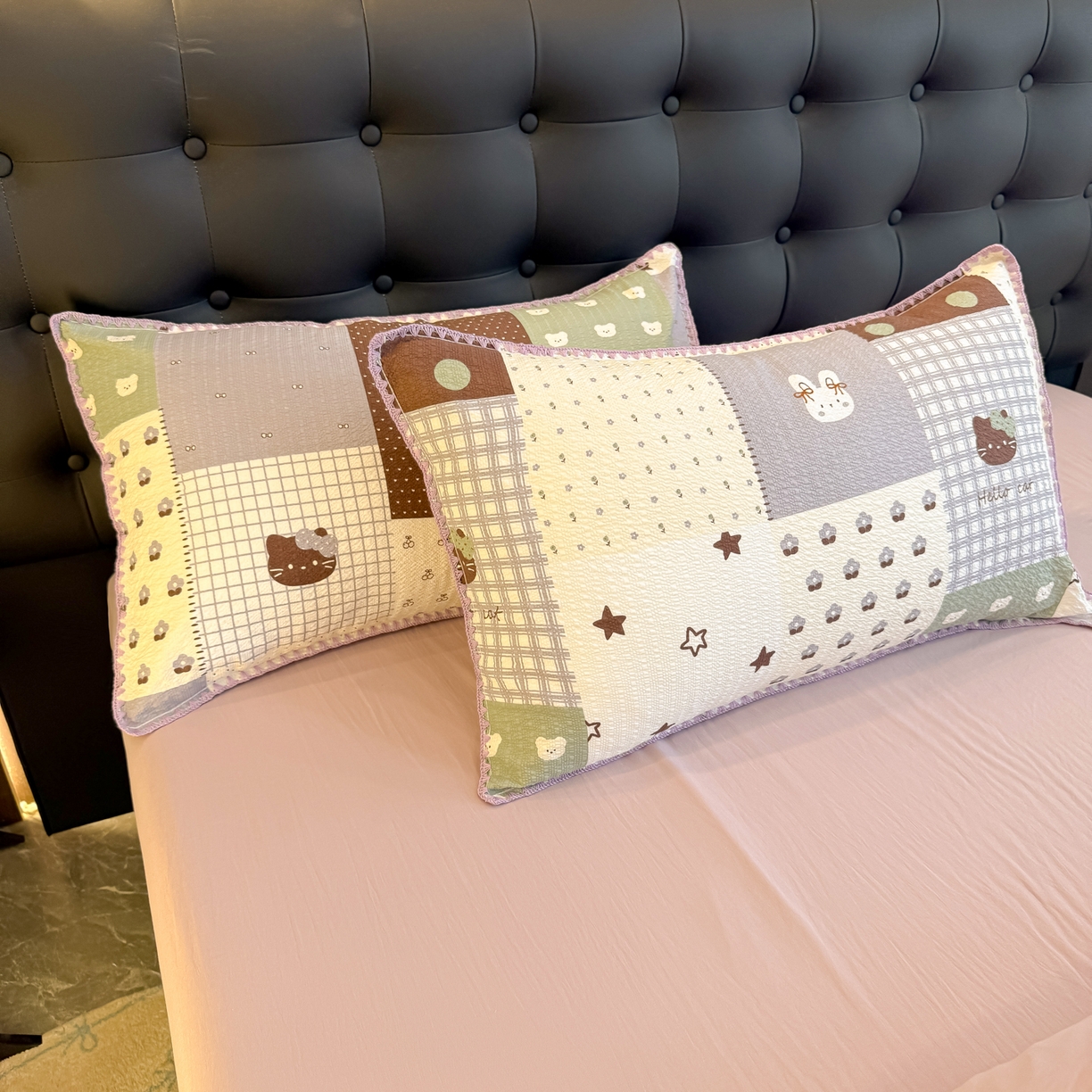 91家纺网 家纺一手货源 找家纺 盼季家纺 2026新款水洗棉印花贝壳绣四件套 贝壳绣-复古猫咪酱