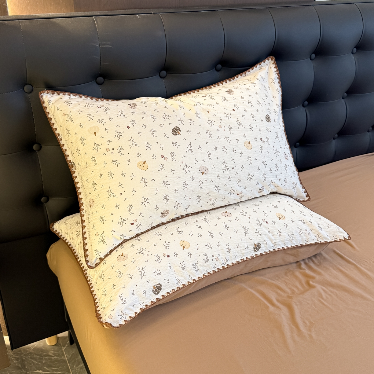 91家纺网 家纺一手货源 找家纺 盼季家纺 2026新款水洗棉印花贝壳绣四件套 贝壳绣-花束