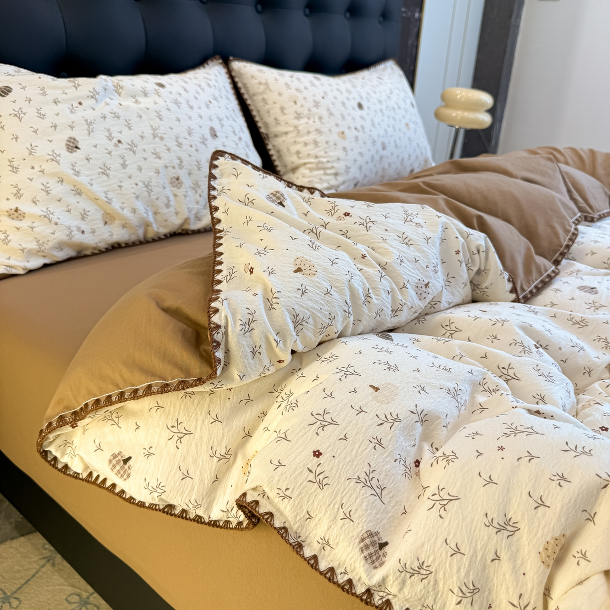 91家纺网 家纺一手货源 找家纺 盼季家纺 2026新款水洗棉印花贝壳绣四件套 贝壳绣-花束