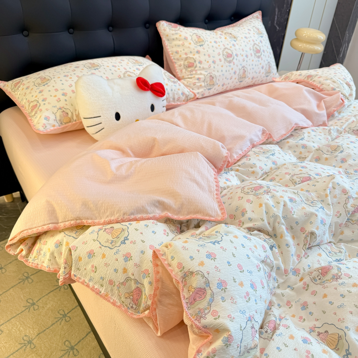 91家纺网 家纺一手货源 找家纺 盼季家纺 2026新款水洗棉印花贝壳绣四件套 贝壳绣-庄园