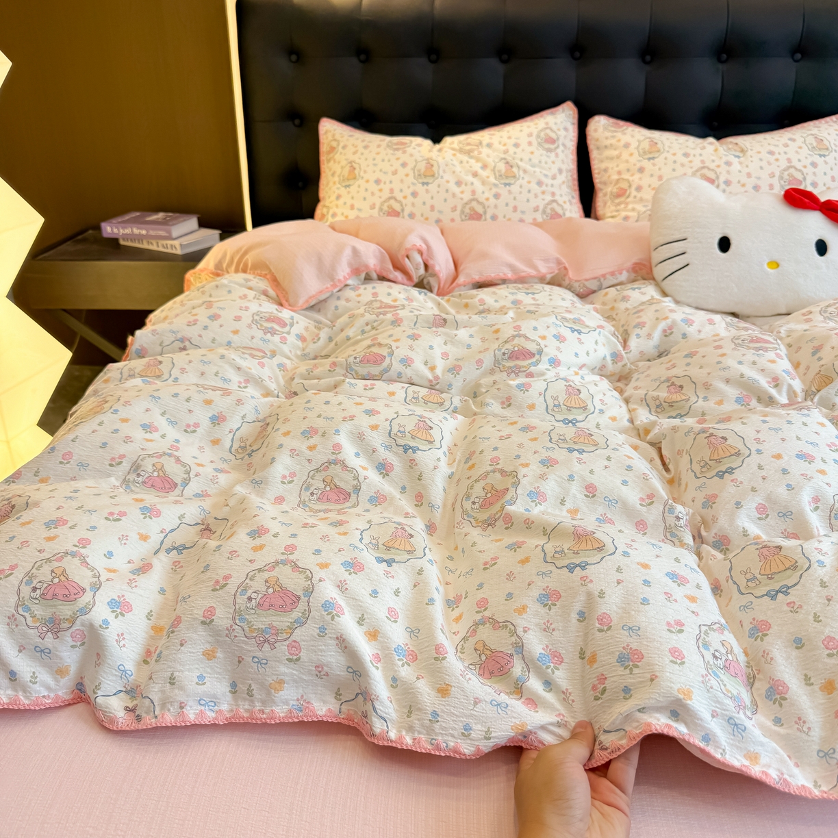 91家纺网 家纺一手货源 找家纺 盼季家纺 2026新款水洗棉印花贝壳绣四件套 贝壳绣-庄园