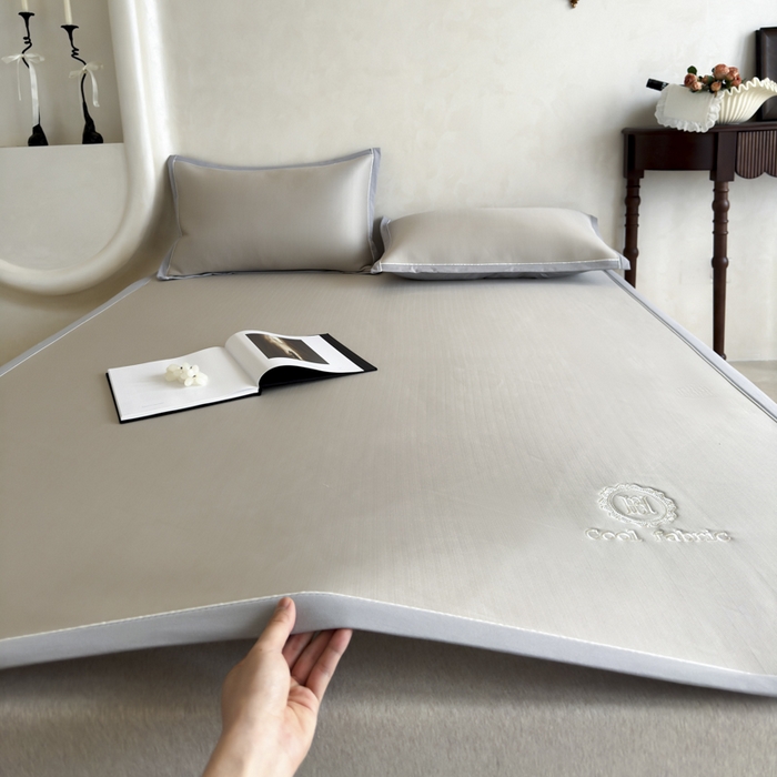 席佬大 2026新款cool凉感PE肌理纹莫奈冰丝抗菌凉席席子系列 香槟金-平席款