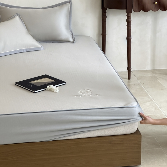 席佬大 2026新款cool凉感PE肌理纹莫奈冰丝抗菌凉席席子系列 香槟色-床笠款