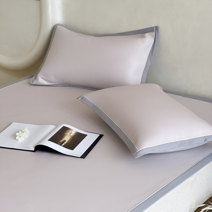 91家纺网 家纺一手货源 找家纺 席佬大 2026新款cool凉感PE肌理纹莫奈冰丝抗菌凉席席子系列 浅紫-平席款