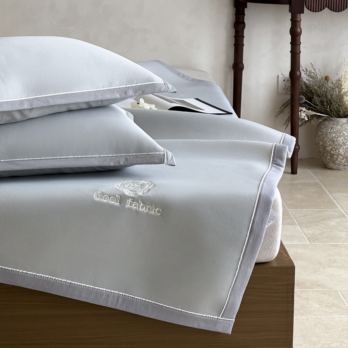 91家纺网 家纺一手货源 找家纺 席佬大 2026新款cool凉感PE肌理纹莫奈冰丝抗菌凉席席子系列 云灰-平席款