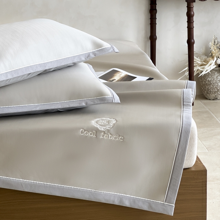 91家纺网 家纺一手货源 找家纺 席佬大 2026新款cool凉感PE肌理纹莫奈冰丝抗菌凉席席子系列 香槟金-平席款