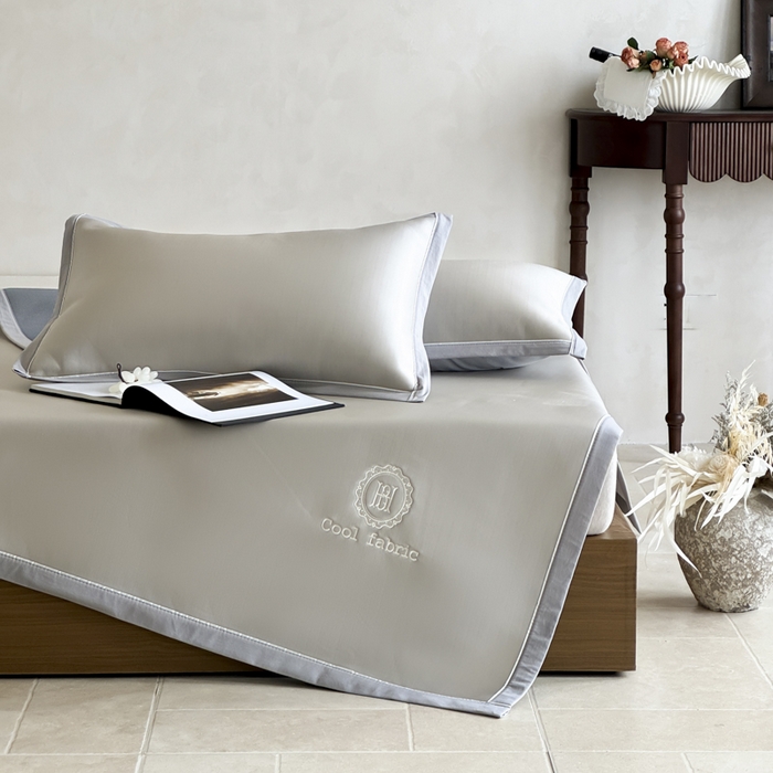 91家纺网 家纺一手货源 找家纺 席佬大 2026新款cool凉感PE肌理纹莫奈冰丝抗菌凉席席子系列 香槟金-平席款