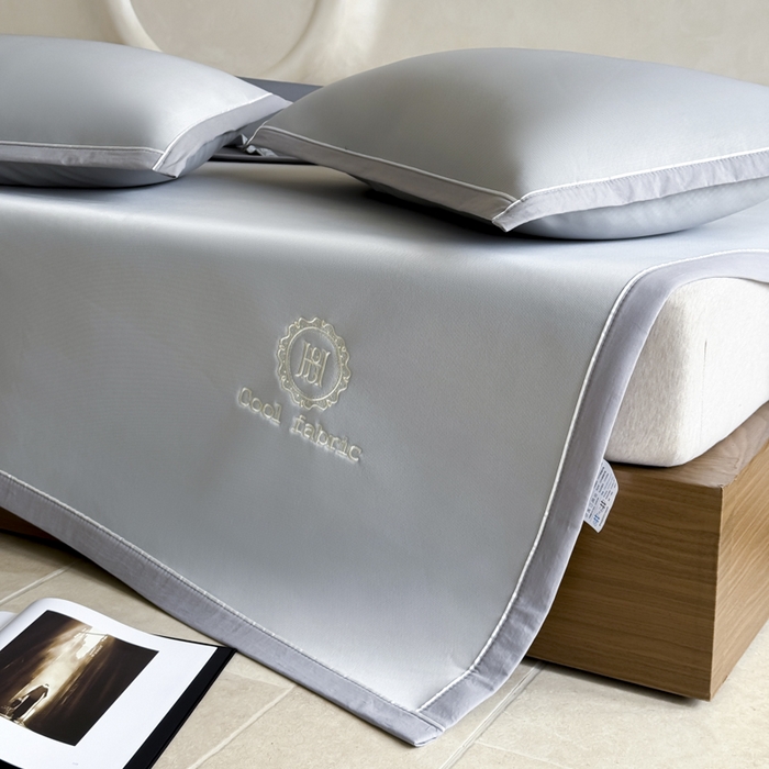 91家纺网 家纺一手货源 找家纺 席佬大 2026新款cool凉感PE肌理纹莫奈冰丝抗菌凉席席子系列 云灰-平席款