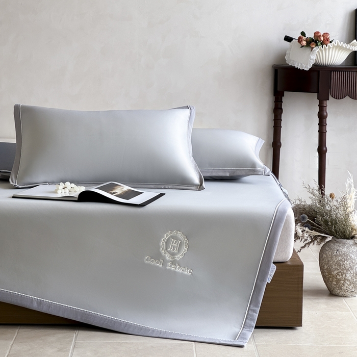 91家纺网 家纺一手货源 找家纺 席佬大 2026新款cool凉感PE肌理纹莫奈冰丝抗菌凉席席子系列 云灰-平席款