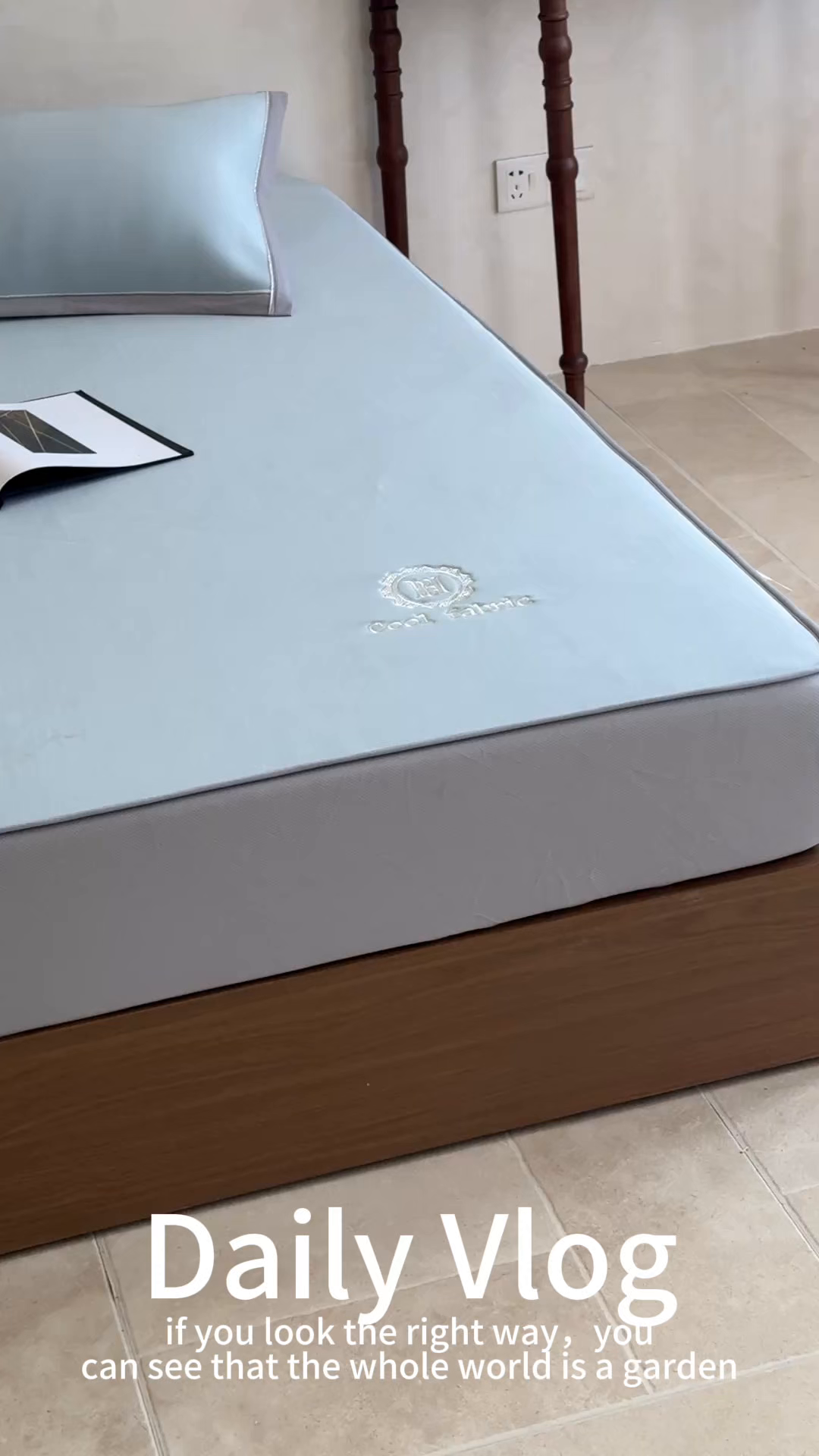 91家纺网 家纺一手货源 找家纺 席佬大 2026新款cool凉感PE肌理纹莫奈冰丝抗菌凉席席子系列 雾蓝-平席款