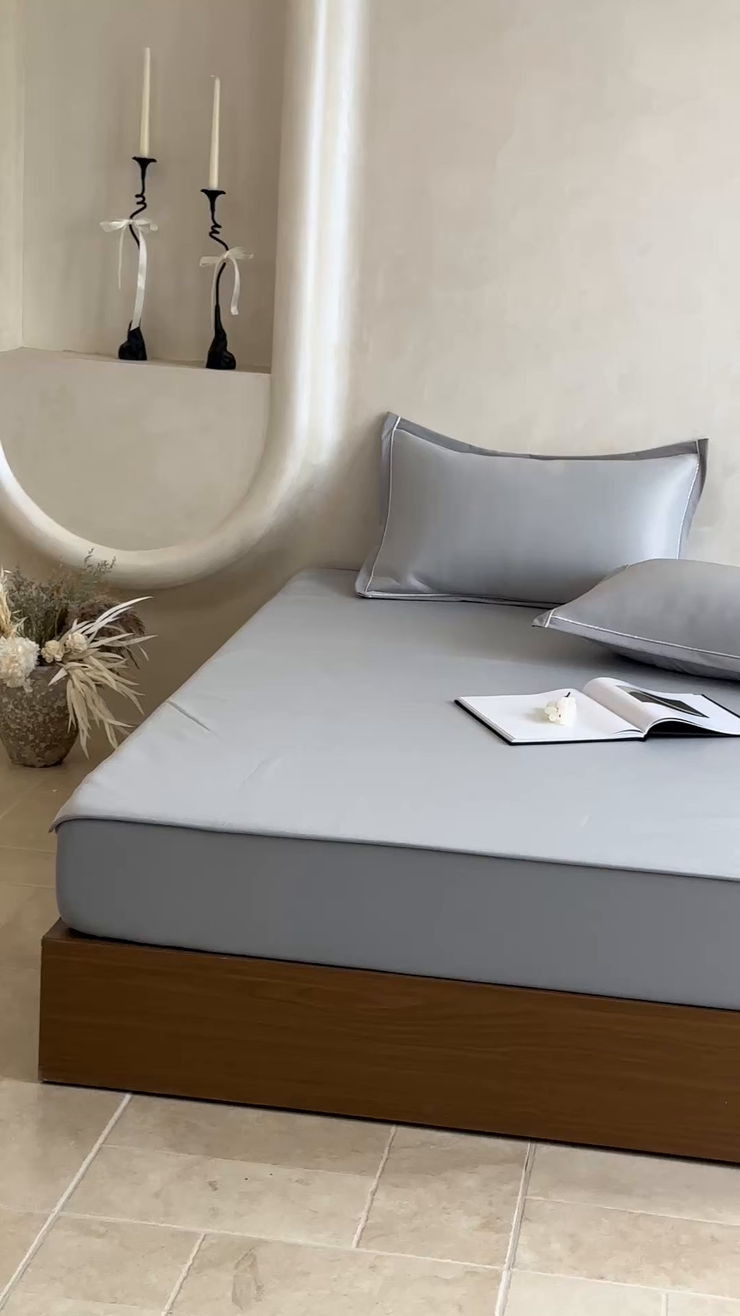 91家纺网 家纺一手货源 找家纺 席佬大 2026新款cool凉感PE肌理纹莫奈冰丝抗菌凉席席子系列 云灰-床笠款