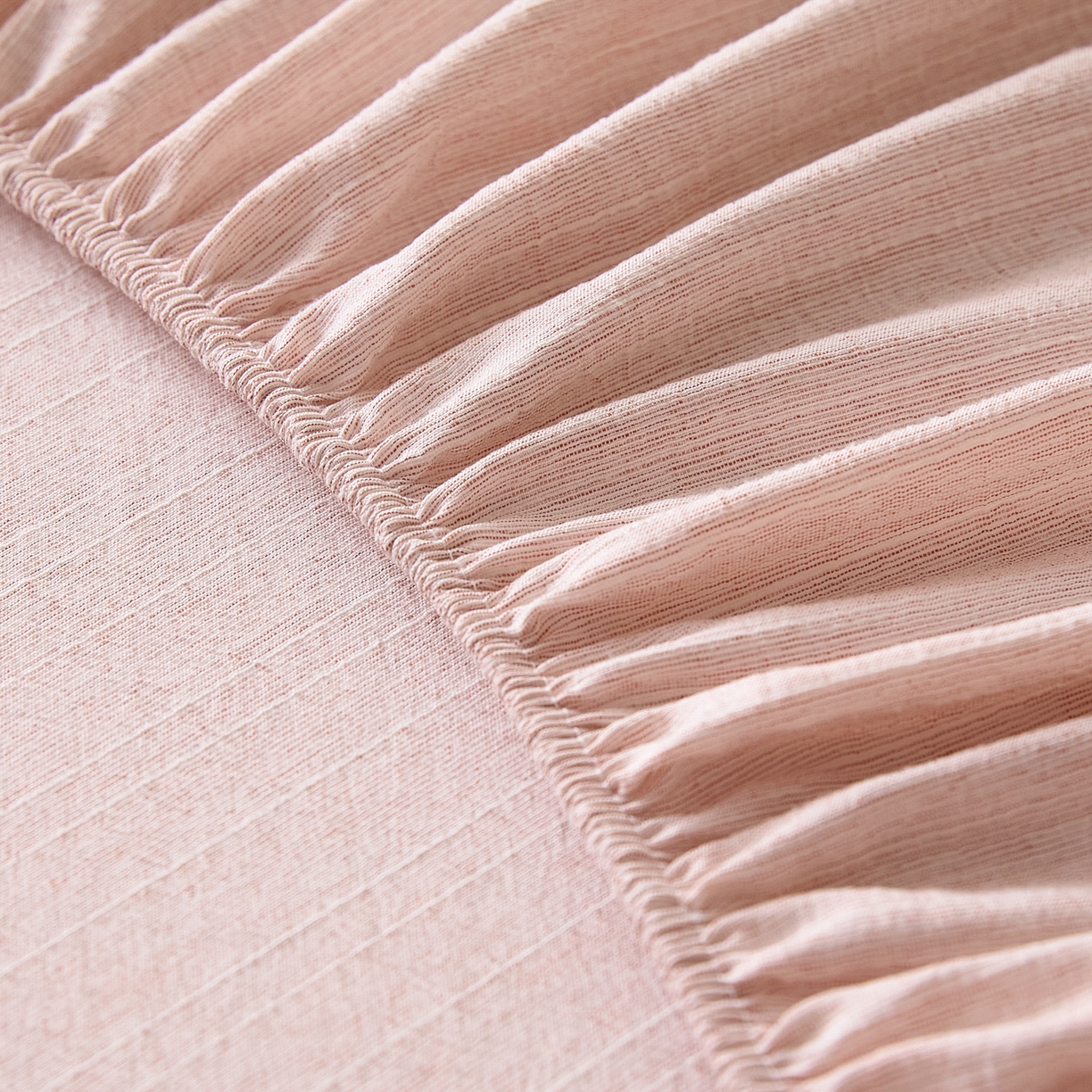 91家纺网 家纺一手货源 找家纺 蓝极人 2026新款提花色织水洗麻床笠 CL晨曦黄