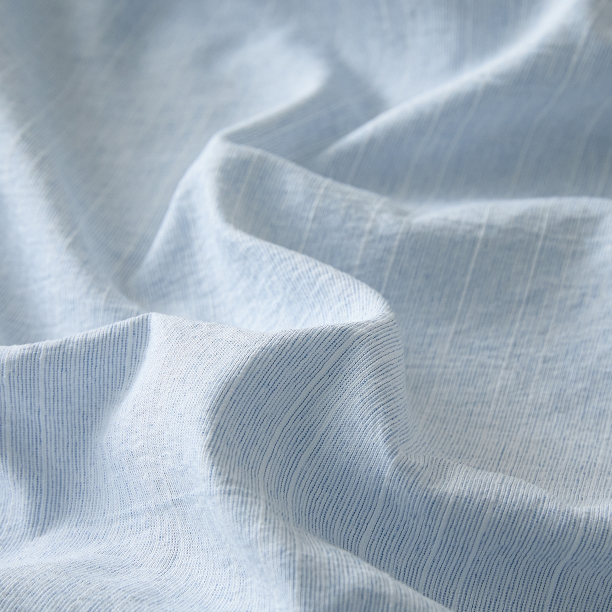 91家纺网 家纺一手货源 找家纺 蓝极人 2026新款提花色织水洗麻床笠 CL湖水蓝