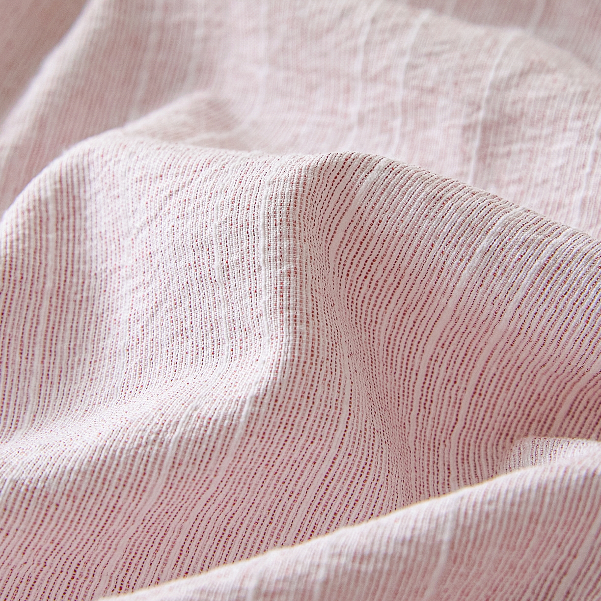 91家纺网 家纺一手货源 找家纺 蓝极人 2026新款提花色织水洗麻床笠 CL玫瑰粉