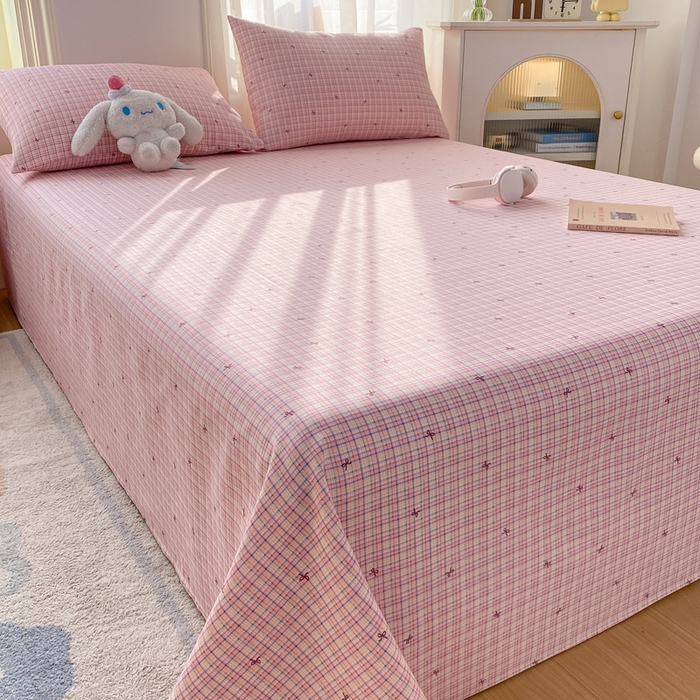 91家纺网 家纺一手货源 找家纺 漫仙阁家纺 2026新款老粗布床单系列 蝴蝶结