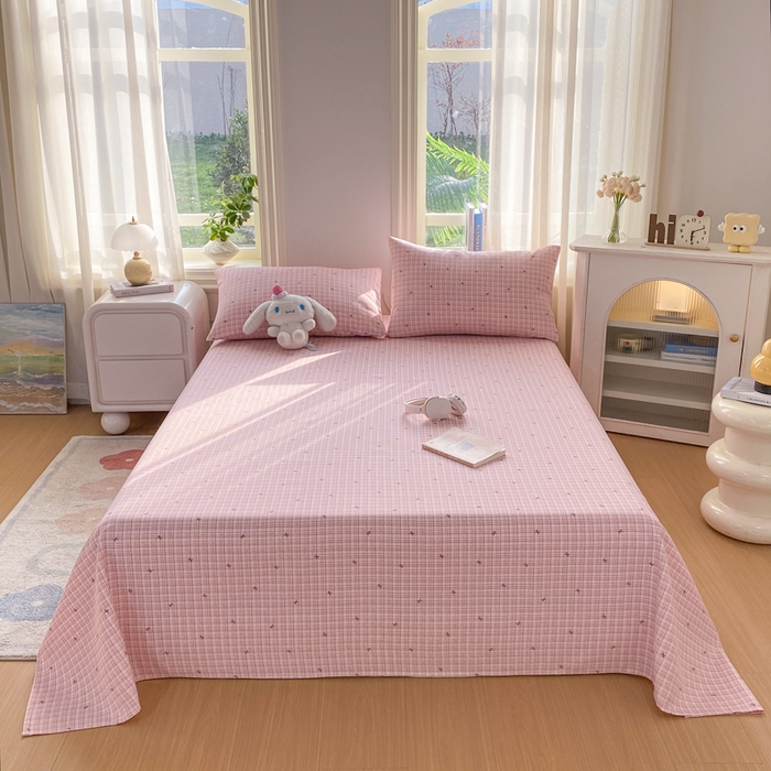 91家纺网 家纺一手货源 找家纺 漫仙阁家纺 2026新款老粗布床单系列 蝴蝶结