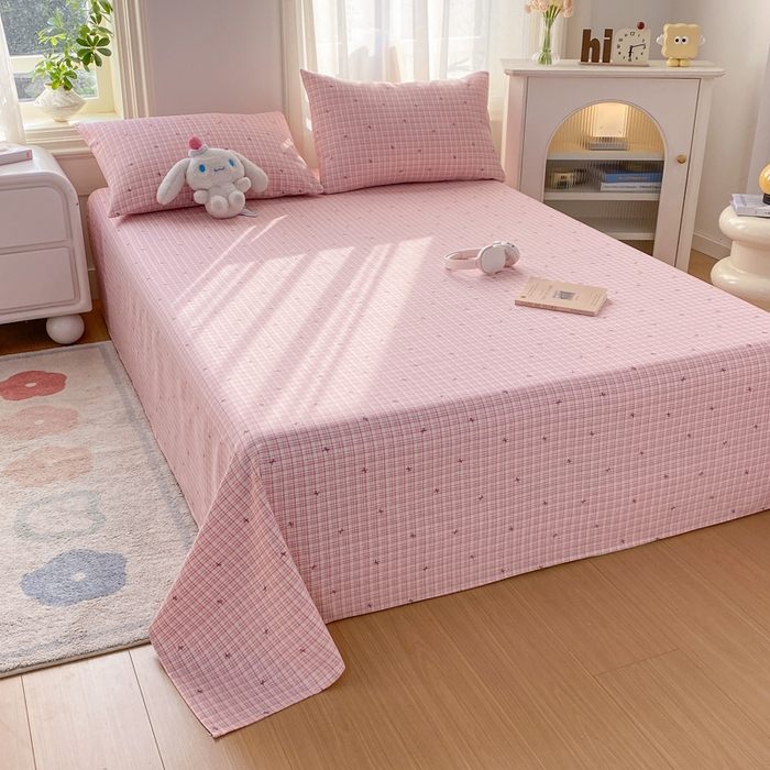 91家纺网 家纺一手货源 找家纺 漫仙阁家纺 2026新款老粗布床单系列 蝴蝶结