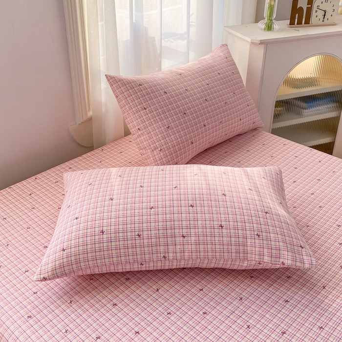 91家纺网 家纺一手货源 找家纺 漫仙阁家纺 2026新款老粗布床单系列 蝴蝶结